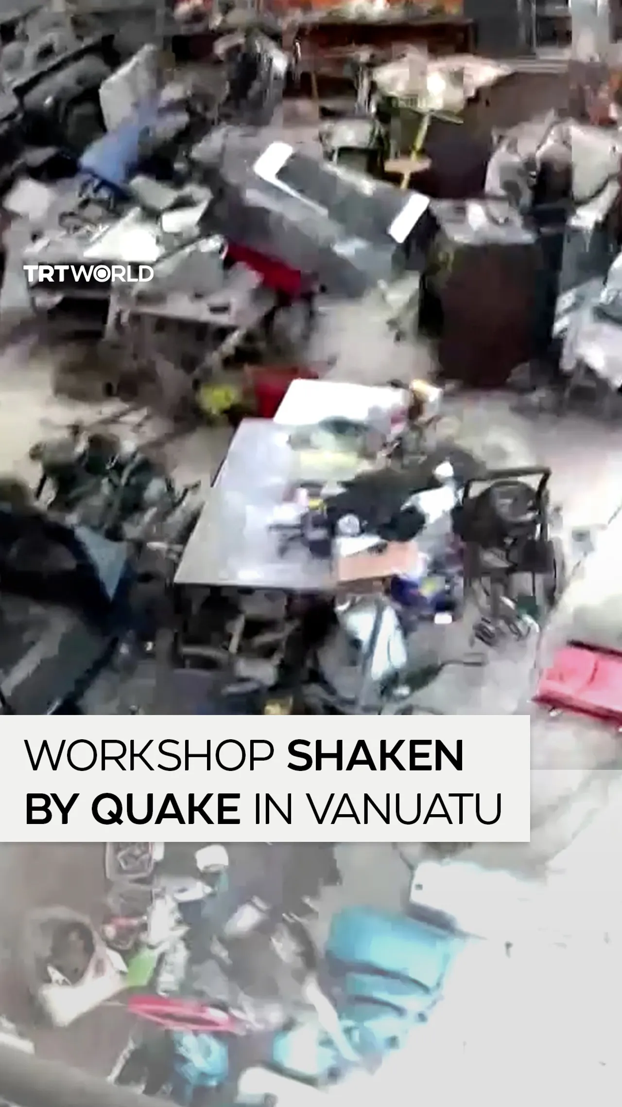 Footage shows Vanuatu workshop shaken by 7.4 quake